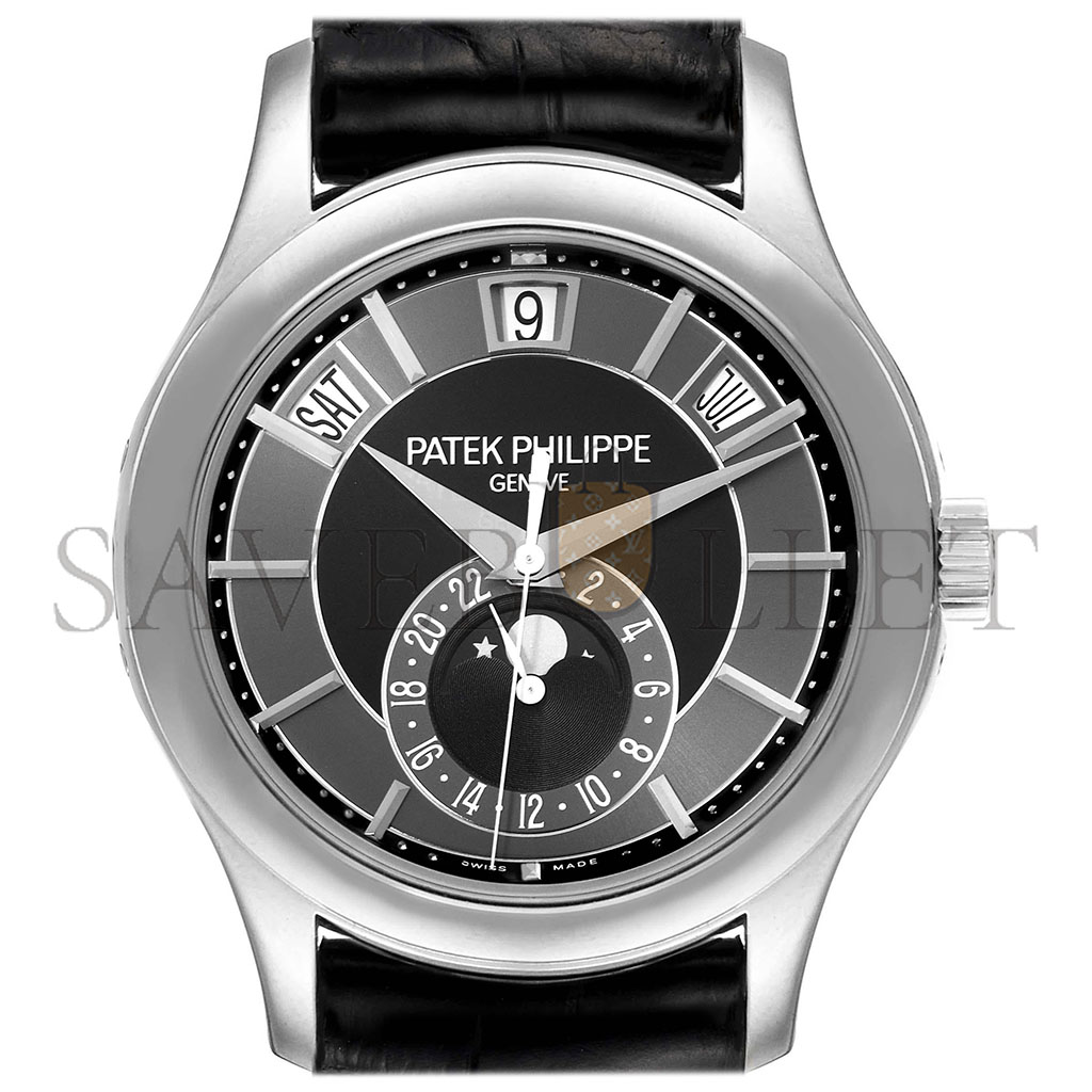 PATEK PHILIPPE COMPLICATIONS ANNUAL CALENDAR BLACK DIAL 40MM WATCH 5205G-010